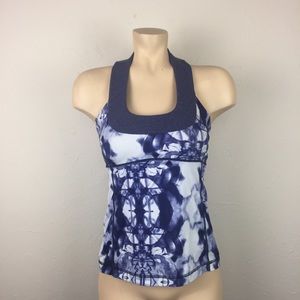 Lululemon Scoop Neck Tank Blue Print Sz 6